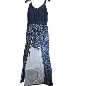 Maxi Romper Dress Feminine, Crochet Flowy Juniors 15-17